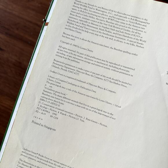 Vintage 1990 The Great Kapok Tree A Tale Of The Amazon Rainforest Hardcover Book - Picture 3 of 8